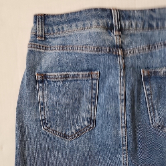 Wild Fable Denim Mini Skirt Sz: 6 Distressed 5 pocket Summer Festival Concert - Picture 8 of 14